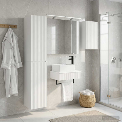vidaXL Bathroom Furniture Set 5 pcs White Engineered Wood and Glass