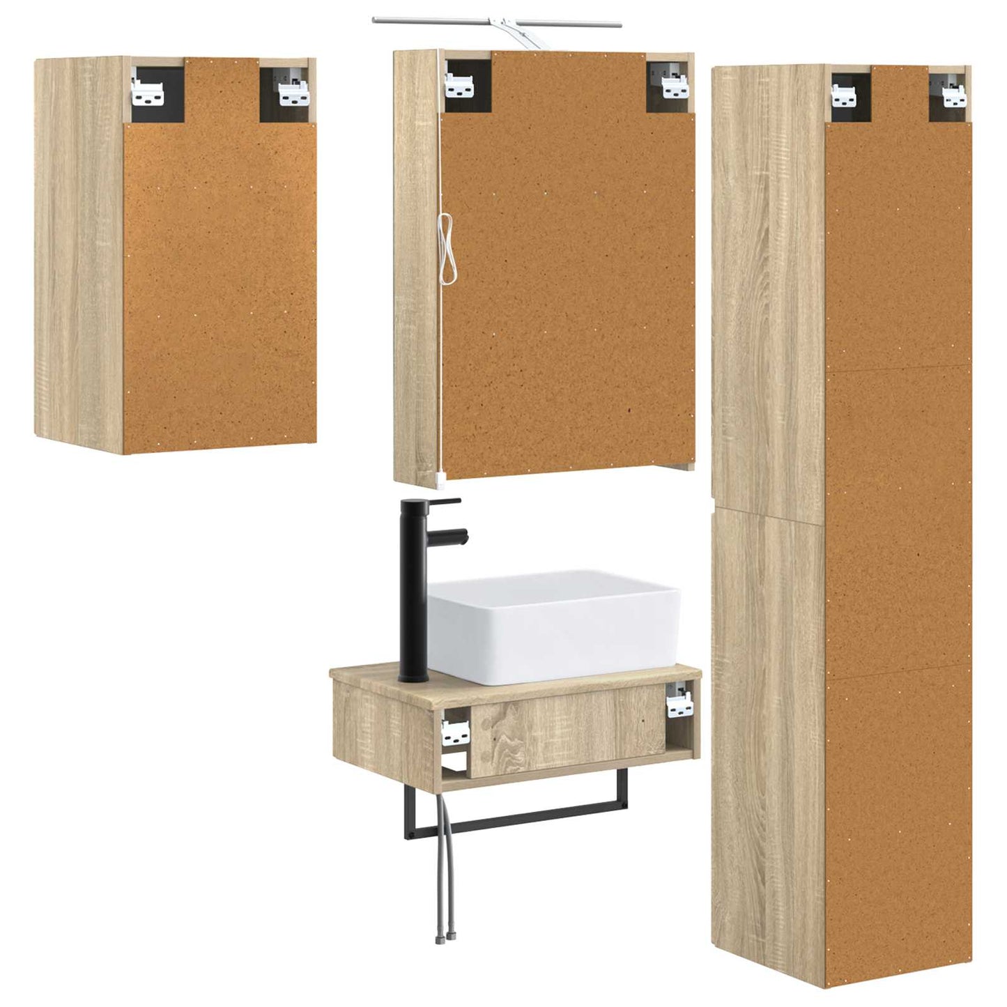 vidaXL Bathroom Furniture Set 5 pcs Sonoma Oak