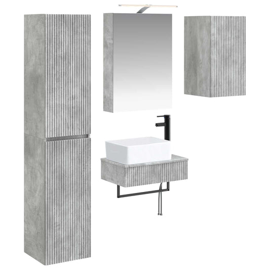 vidaXL Bathroom Furniture Set 5 pcs Concrete Grey