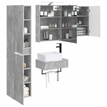 vidaXL Bathroom Furniture Set 5 pcs Concrete Grey