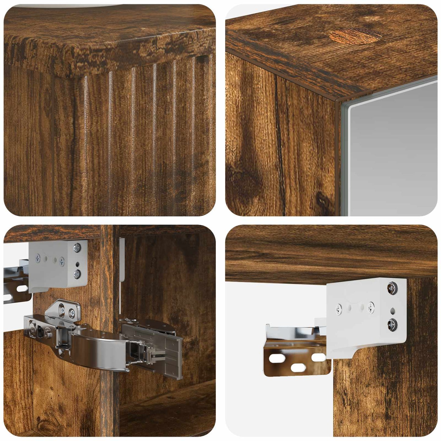 vidaXL Bathroom Furniture Set 5 pcs Smoked Oak