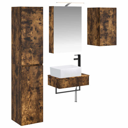 vidaXL Bathroom Furniture Set 5 pcs Smoked Oak