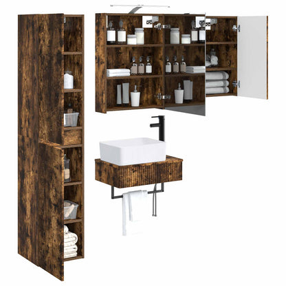 vidaXL Bathroom Furniture Set 5 pcs Smoked Oak
