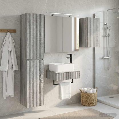 vidaXL Bathroom Furniture Set 5 pcs Grey Sonoma