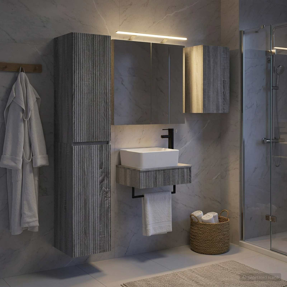 vidaXL Bathroom Furniture Set 5 pcs Grey Sonoma