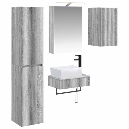 vidaXL Bathroom Furniture Set 5 pcs Grey Sonoma