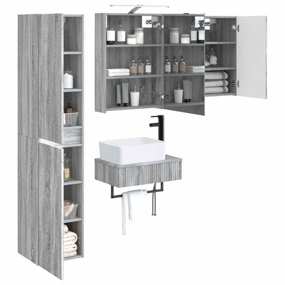 vidaXL Bathroom Furniture Set 5 pcs Grey Sonoma