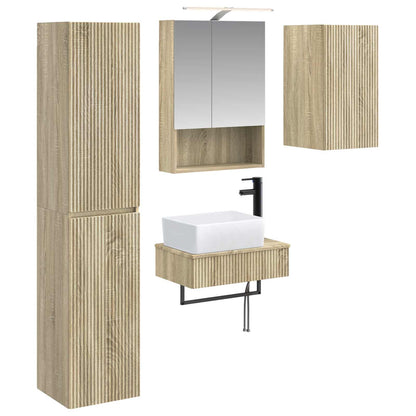 vidaXL Bathroom Furniture Set 5 pcs Sonoma Oak