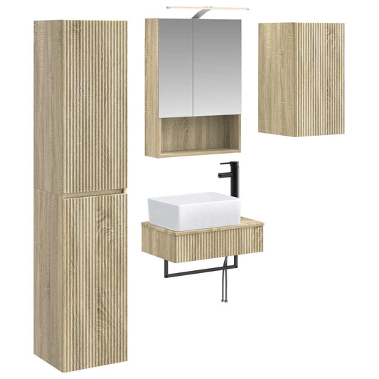 vidaXL Bathroom Furniture Set 5 pcs Sonoma Oak