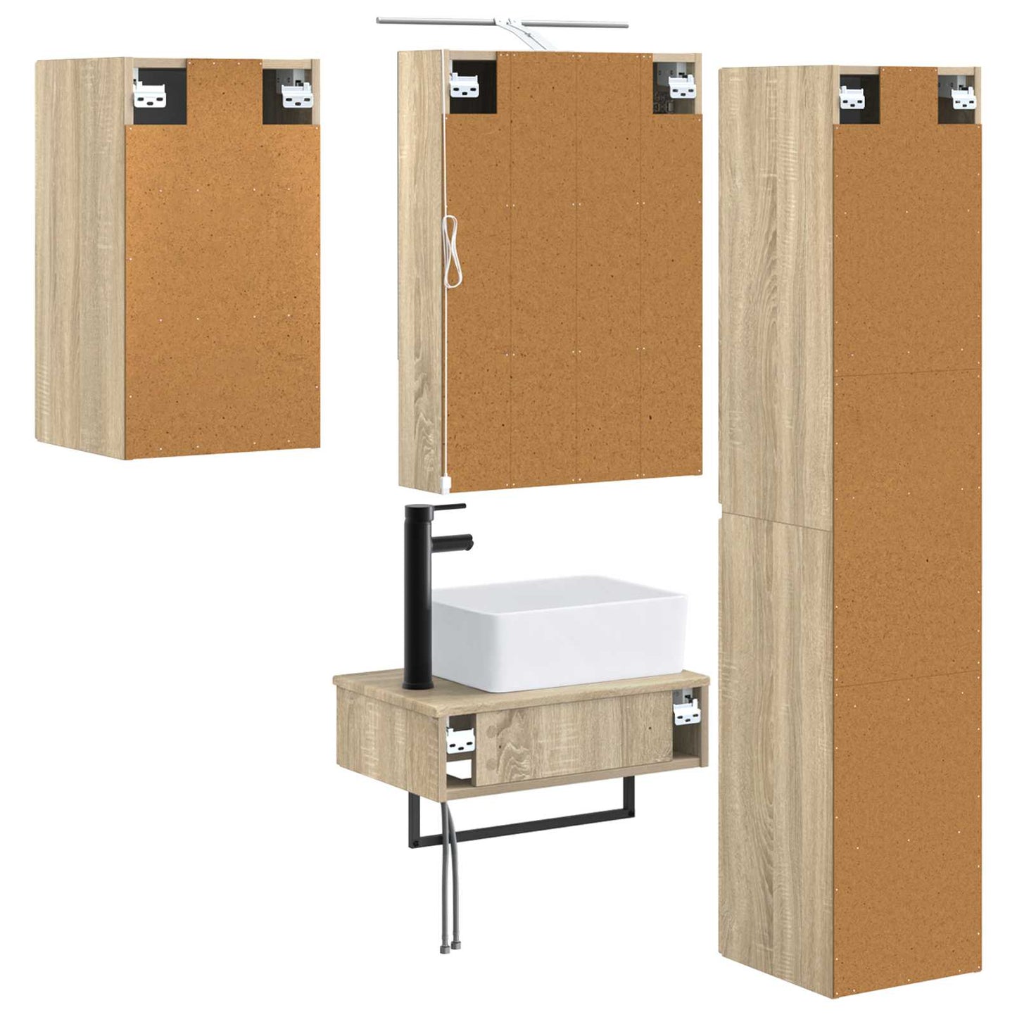 vidaXL Bathroom Furniture Set 5 pcs Sonoma Oak