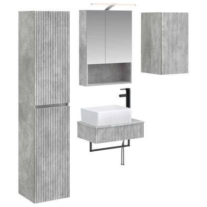 vidaXL Bathroom Furniture Set 5 pcs Concrete Grey