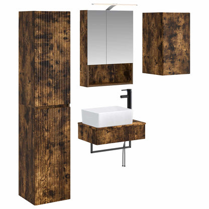 vidaXL Bathroom Furniture Set 5 pcs Smoked Oak
