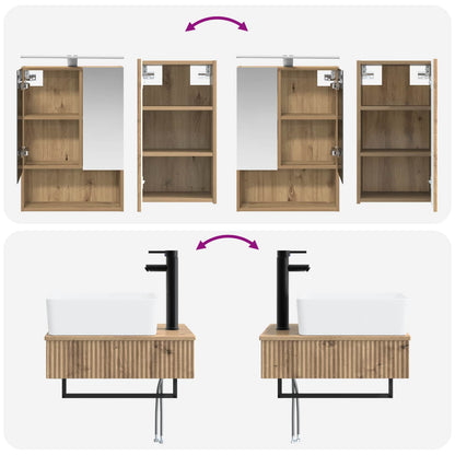 vidaXL Bathroom Furniture Set 5 pcs Artisan Oak