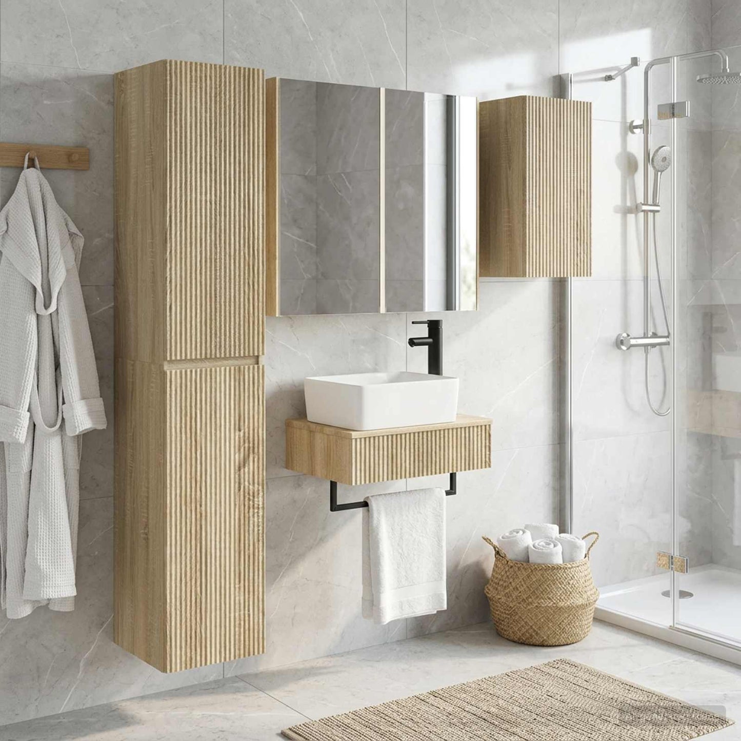 vidaXL Bathroom Furniture Set 5 pcs Sonoma Oak