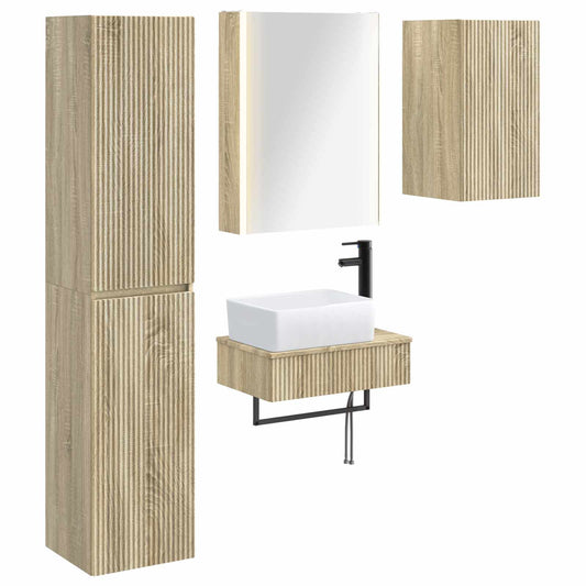 vidaXL Bathroom Furniture Set 5 pcs Sonoma Oak