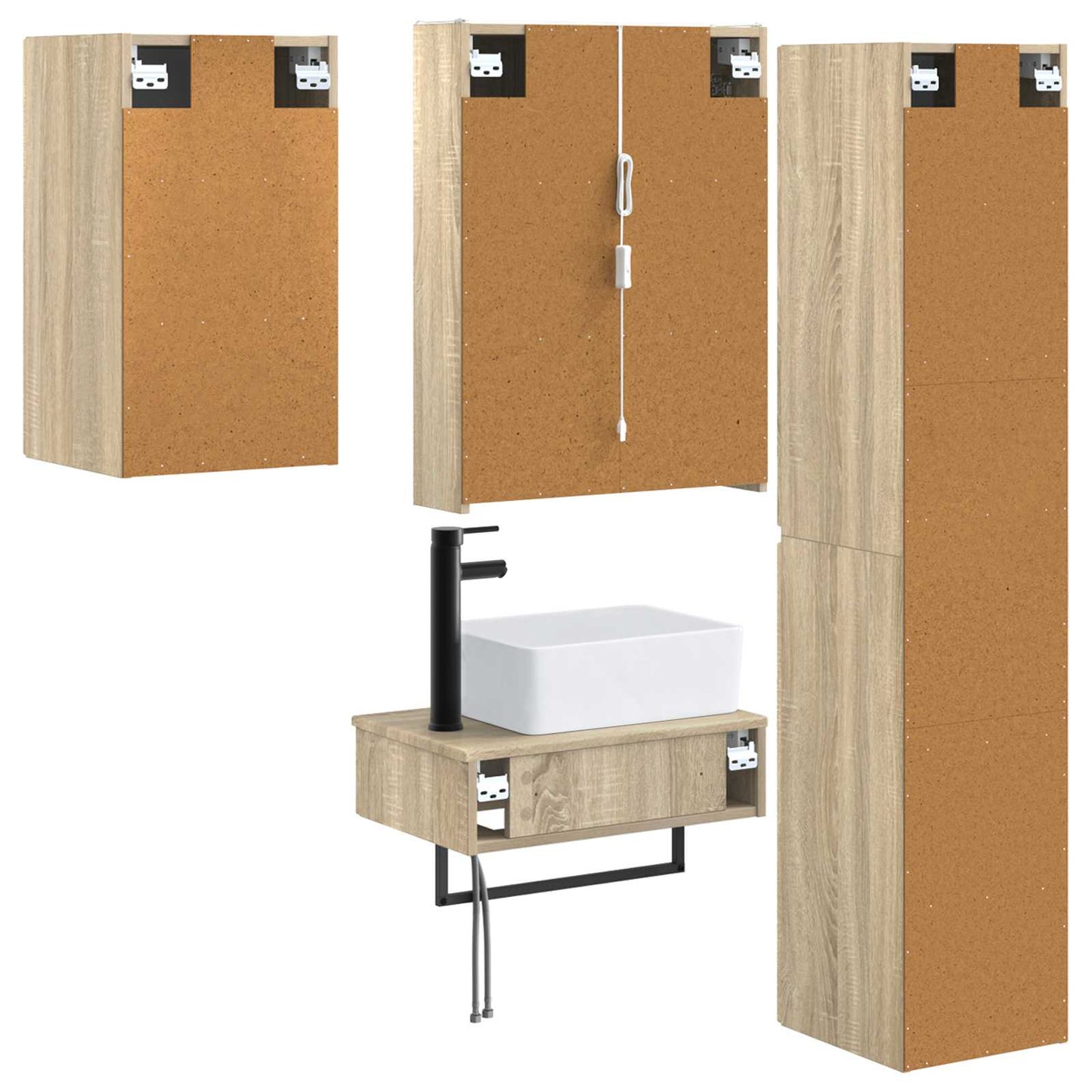 vidaXL Bathroom Furniture Set 5 pcs Sonoma Oak