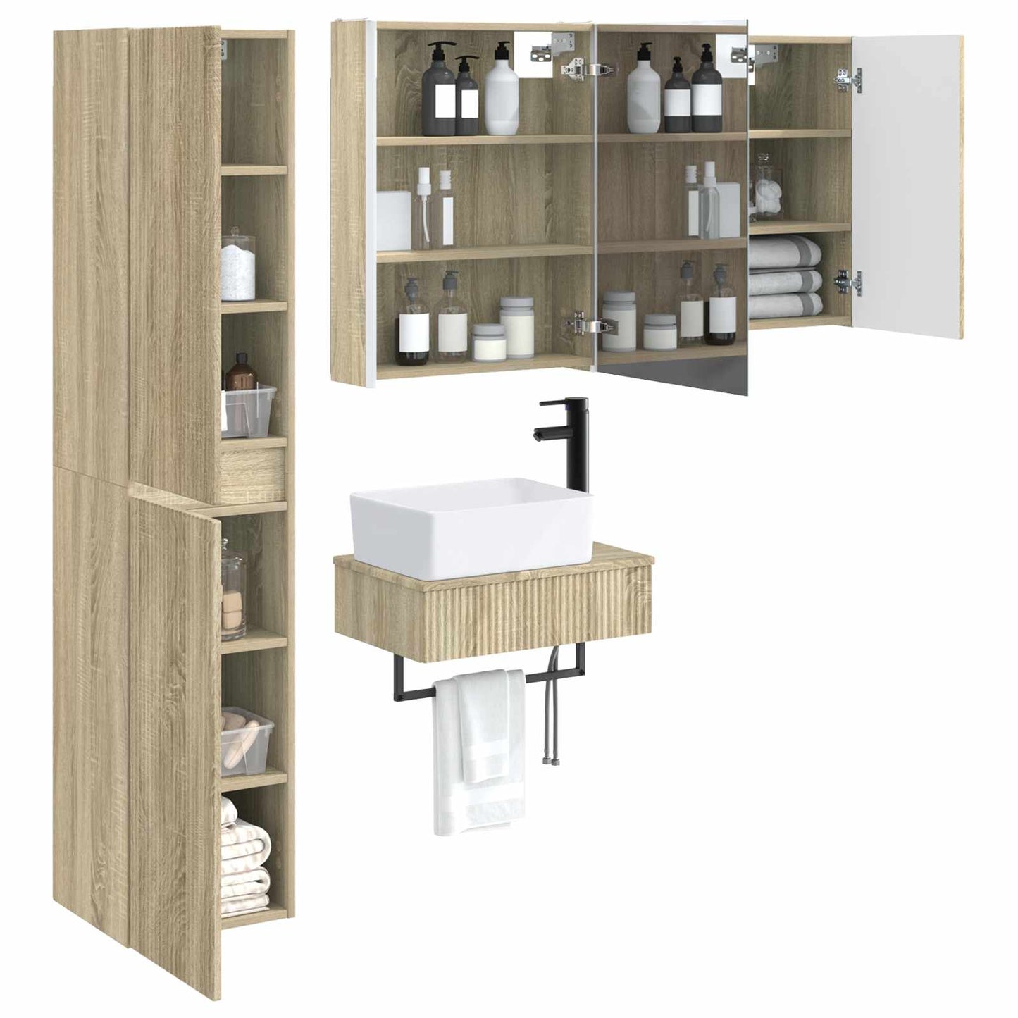 vidaXL Bathroom Furniture Set 5 pcs Sonoma Oak