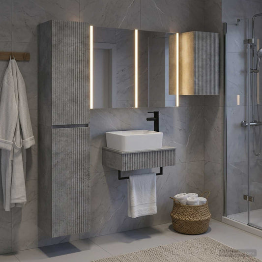 vidaXL Bathroom Furniture Set 5 pcs Concrete Grey