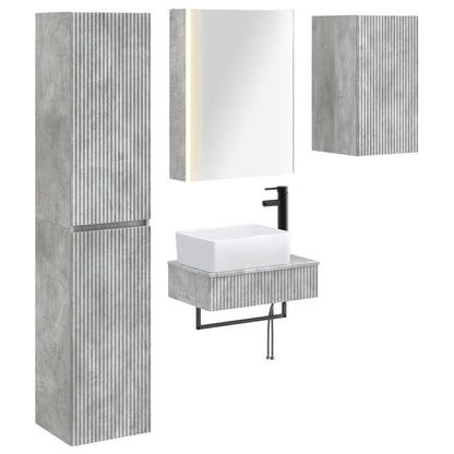 vidaXL Bathroom Furniture Set 5 pcs Concrete Grey