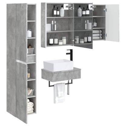 vidaXL Bathroom Furniture Set 5 pcs Concrete Grey