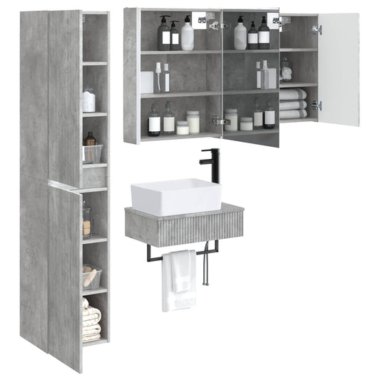 vidaXL Bathroom Furniture Set 5 pcs Concrete Grey