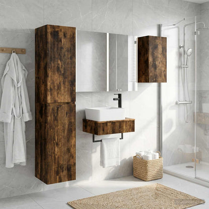 vidaXL Bathroom Furniture Set 5 pcs Smoked Oak