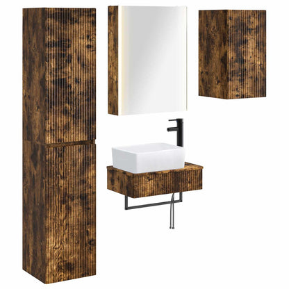 vidaXL Bathroom Furniture Set 5 pcs Smoked Oak