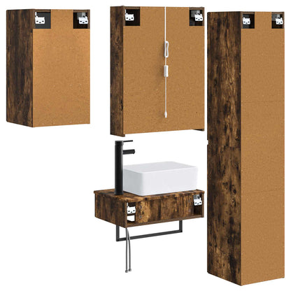 vidaXL Bathroom Furniture Set 5 pcs Smoked Oak
