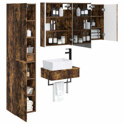 vidaXL Bathroom Furniture Set 5 pcs Smoked Oak