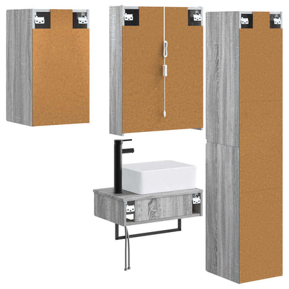 vidaXL Bathroom Furniture Set 5 pcs Grey Sonoma