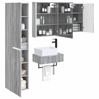 vidaXL Bathroom Furniture Set 5 pcs Grey Sonoma