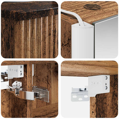 vidaXL Bathroom Furniture Set 5 pcs Old Wood Engineered Wood and Glass