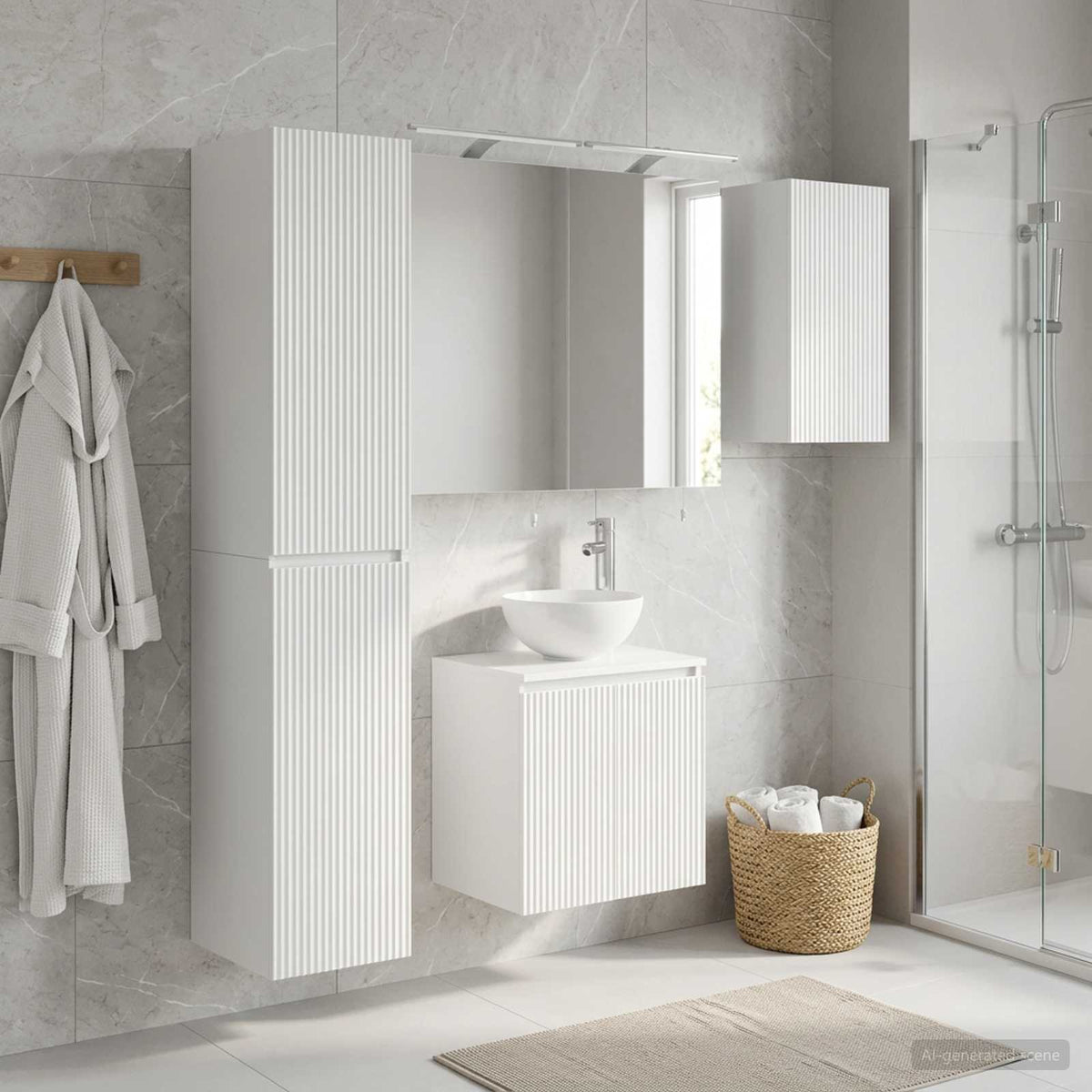 vidaXL Bathroom Cabinet Set 5 pcs White Engineered Wood