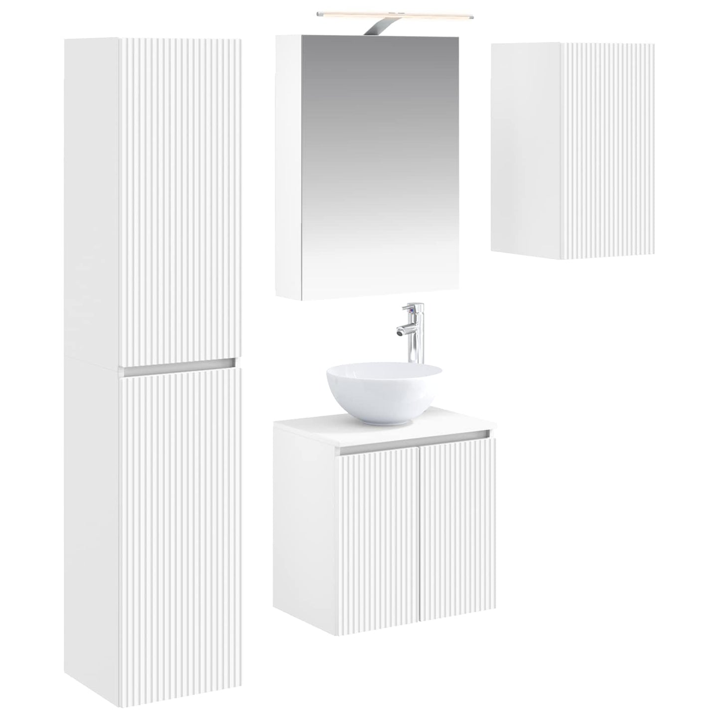 vidaXL Bathroom Cabinet Set 5 pcs White 50 x 14.5 x 70 cm