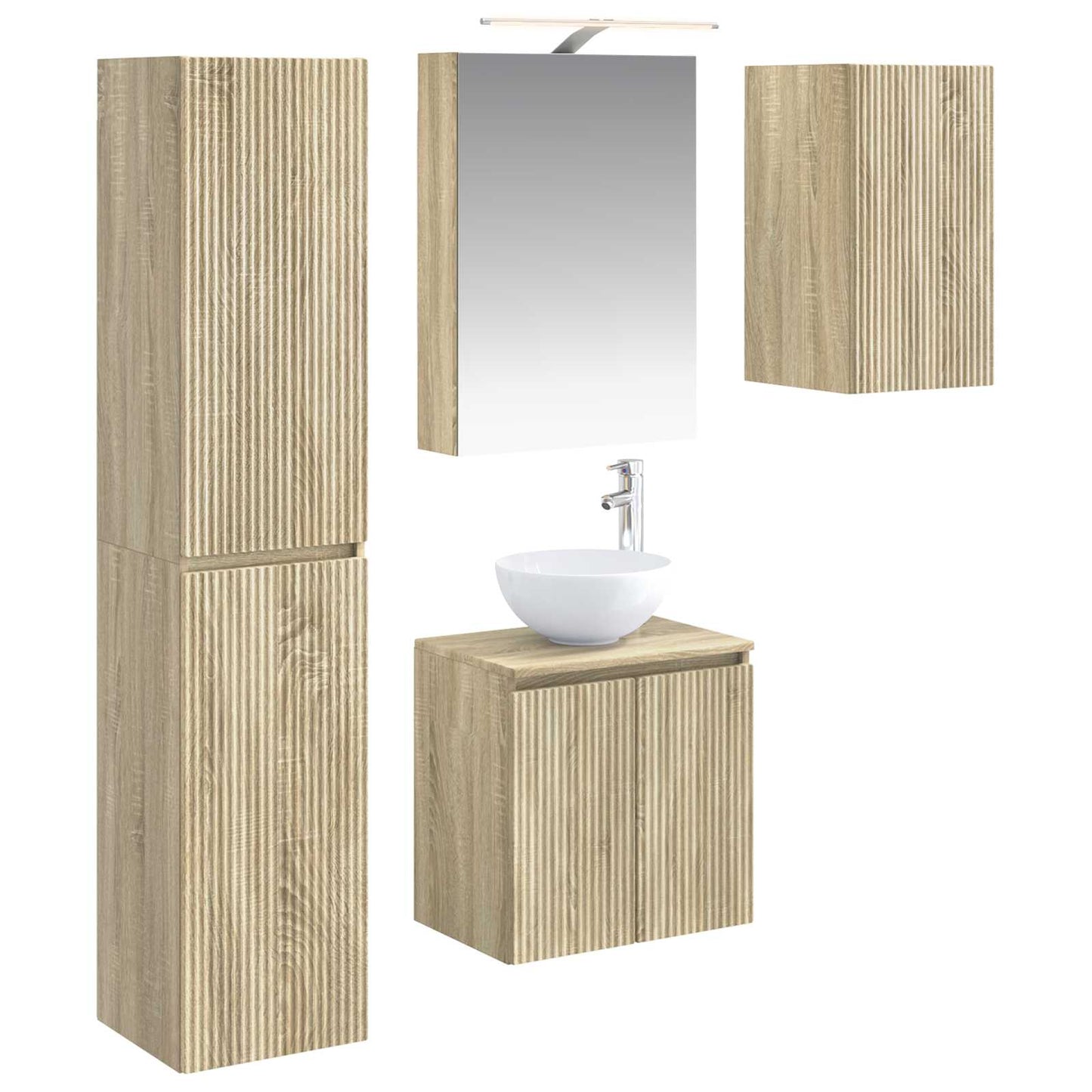 vidaXL Bathroom Cabinet Set 5 pcs Sonoma Oak 50 x 14.5 x 70 cm