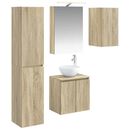 vidaXL Bathroom Cabinet Set 5 pcs Sonoma Oak 50 x 14.5 x 70 cm