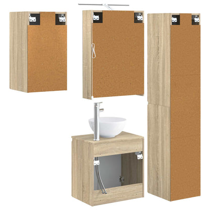 vidaXL Bathroom Cabinet Set 5 pcs Sonoma Oak 50 x 14.5 x 70 cm