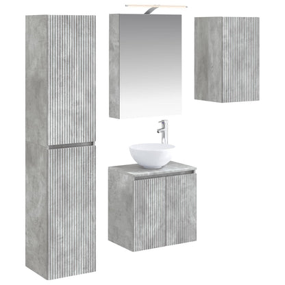 vidaXL Bathroom Cabinet Set 5 pcs Concrete Grey 50 x 14.5 x 70 cm