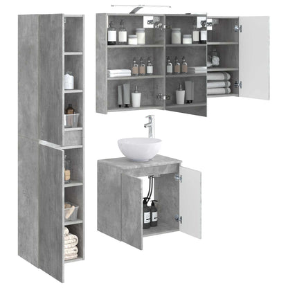 vidaXL Bathroom Cabinet Set 5 pcs Concrete Grey 50 x 14.5 x 70 cm