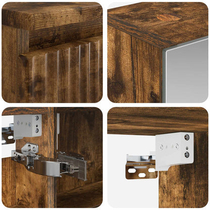 vidaXL Bathroom Cabinet Set 5 pcs Smoked Oak 50 x 14.5 x 70 cm