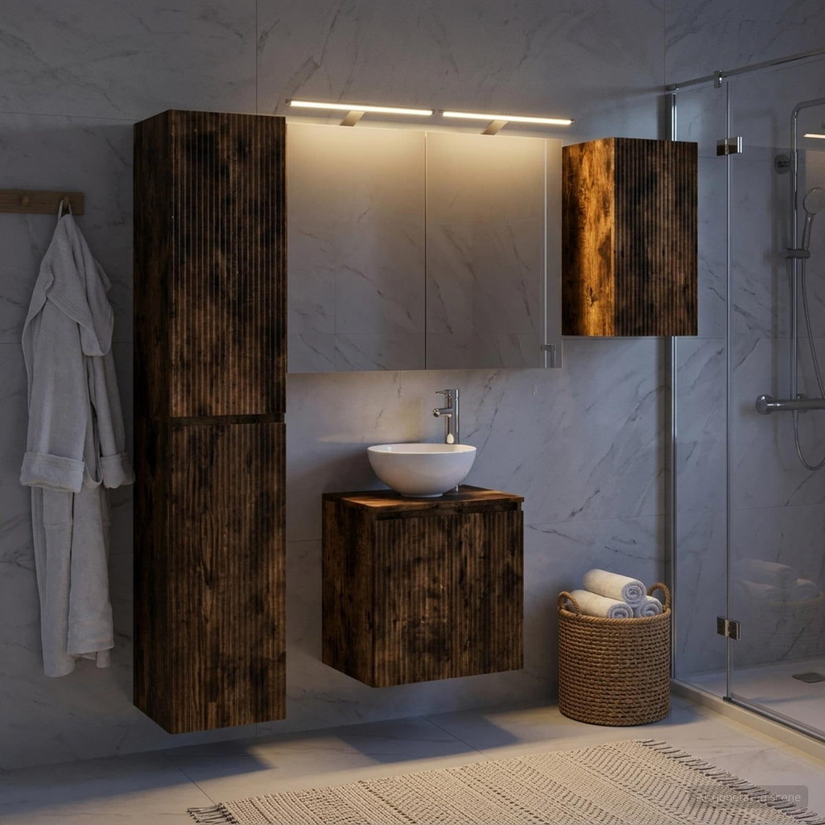 vidaXL Bathroom Cabinet Set 5 pcs Smoked Oak Engineered Wood