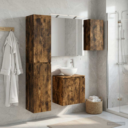 vidaXL Bathroom Cabinet Set 5 pcs Smoked Oak Engineered Wood