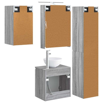 vidaXL Bathroom Cabinet Set 5 pcs Grey Sonoma 50 x 14.5 x 70 cm