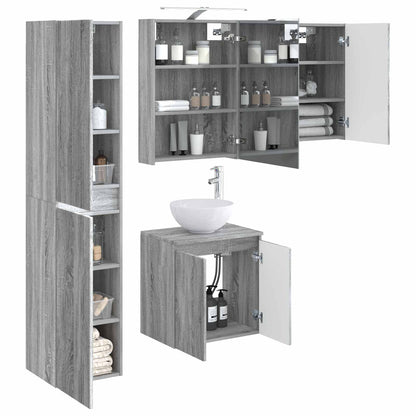 vidaXL Bathroom Cabinet Set 5 pcs Grey Sonoma 50 x 14.5 x 70 cm