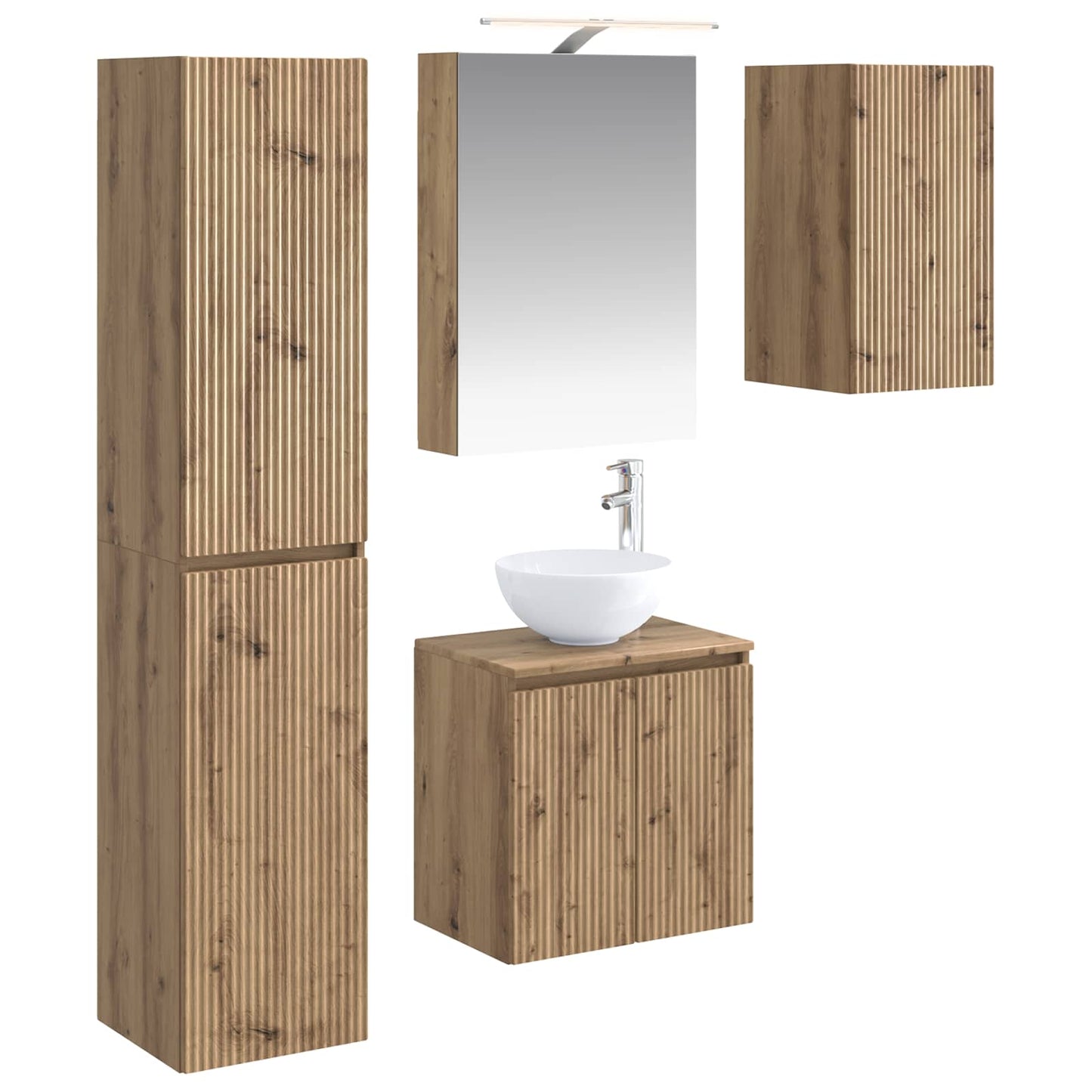vidaXL Bathroom Cabinet Set 5 pcs Artisan Oak 50 x 14.5 x 70 cm