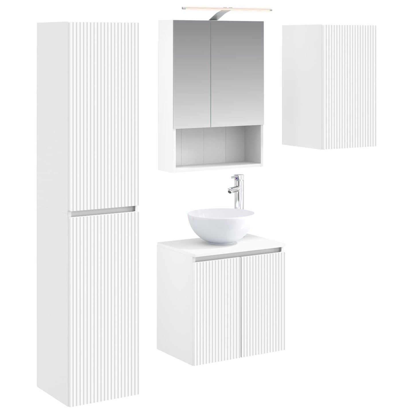 vidaXL Bathroom Cabinet Set 5 pcs White 50 x 14.5 x 70 cm