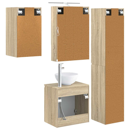 vidaXL Bathroom Cabinet Set 5 pcs Sonoma Oak 50 x 14.5 x 70 cm