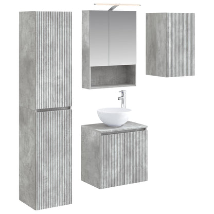 vidaXL Bathroom Cabinet Set 5 pcs Concrete Grey 50 x 14.5 x 70 cm