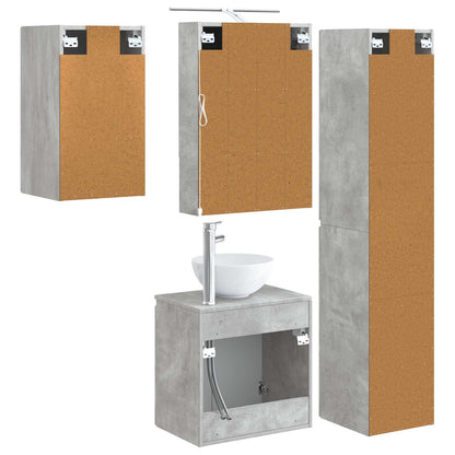 vidaXL Bathroom Cabinet Set 5 pcs Concrete Grey 50 x 14.5 x 70 cm