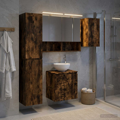 vidaXL Bathroom Cabinet Set 5 pcs Smoked Oak Engineered Wood